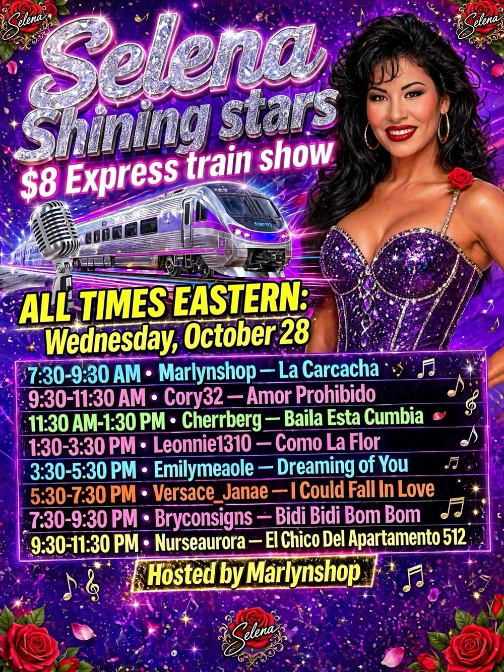 SELENA SHINING STARS $8 EXPRESS TRAIN OCT 28!!!